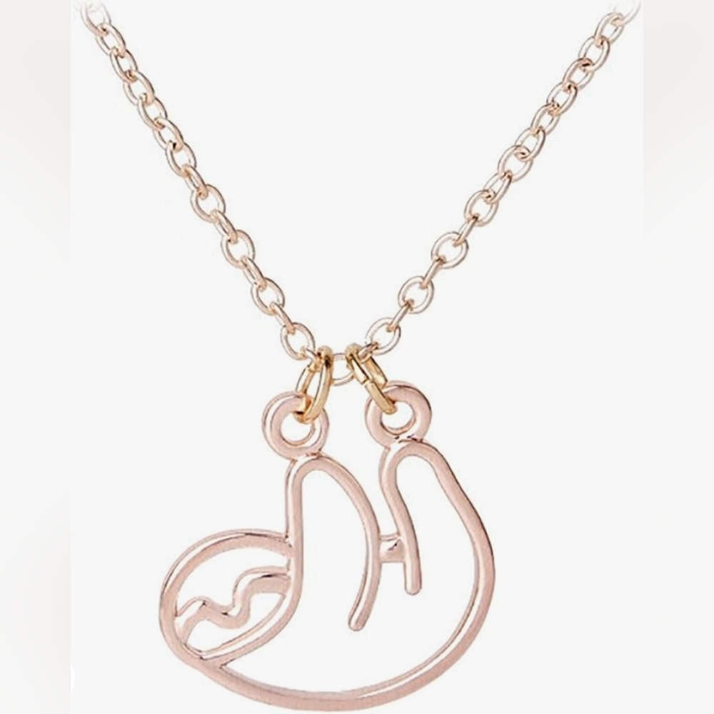 Rose Gold Sloth Pendant 🦥